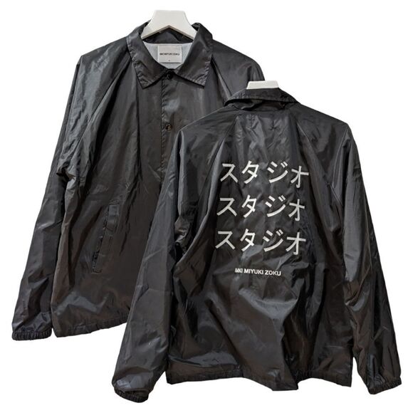 MKI MIYUKI ZOKU Men's Black Lightweight Button Snap Coach Jacket Size M - Picture 1 of 10